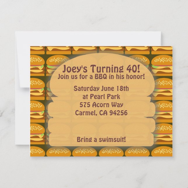 BBQ Time Simple Style! Invitation (Front)