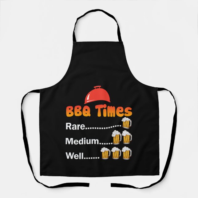BBQ Timer Barbecue Funny Grill Grilling Apron (Front)