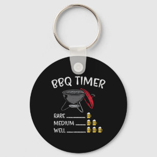 Bbq Timer Beer Funny Byrbecue Grill Grilling Drink Keychain