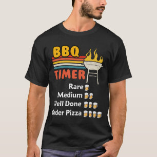 Bbq Timer Flag Funny Barbecue Grill 4th July Dad  T-Shirt