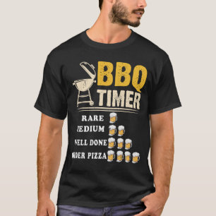 Bbq Timer Flag Funny Barbecue Grill 4th July Dad  T-Shirt