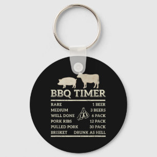 Bbq Timer For Dad Fathers Day Birthday Party Fun Keychain
