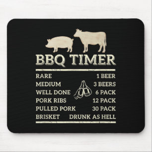 Bbq timer for dad father's day birthday party fun mouse pad