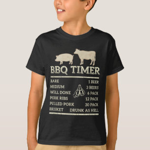 Bbq timer for dad father's day birthday party fun  T-Shirt