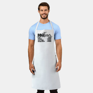 BBQ Timer Grill Humour White Apron