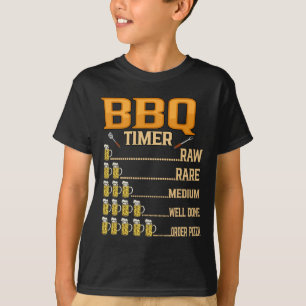 Bbq Timer Raw Rare Medium Well Done Grill Lovers T-Shirt