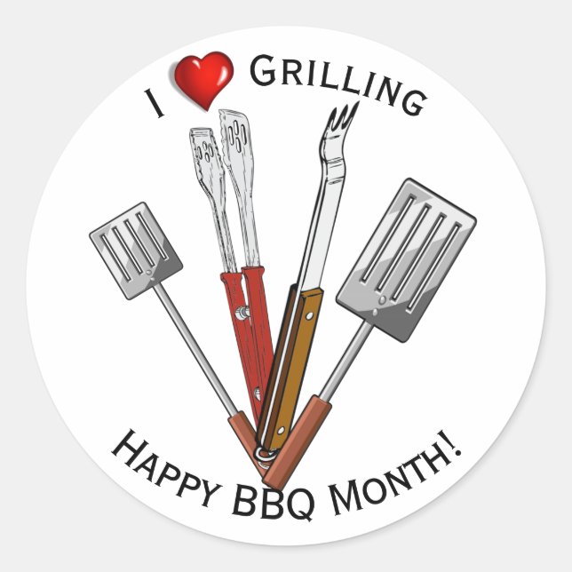 BBQ Tools Grilling Classic Round Sticker (Front)