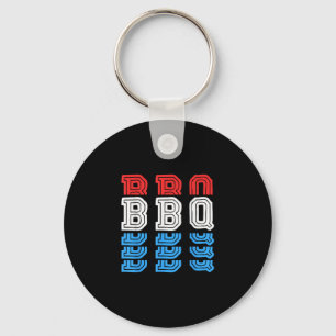 Bbq Us Flag Barbecue Grilling Fathers Day Memorial Keychain