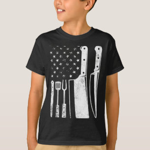 Bbq usa flag patriotic fourth of july master chef T-Shirt