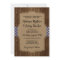 BBQ Wedding Invite Blue Gingham Chalk Burlap