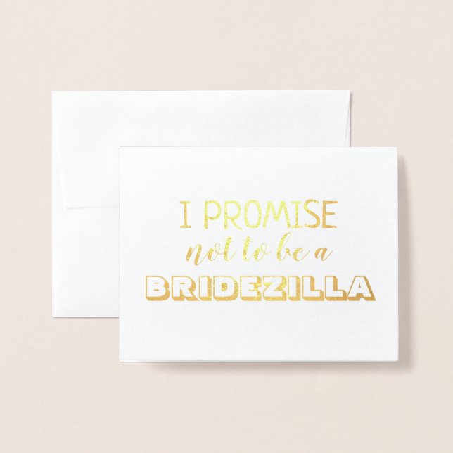 BBRIDEZILLA | Funny Bridesmaid or Maid of Honour Foil Card (Front With Envelope)