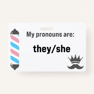 BBS Pronouns They/She Badge