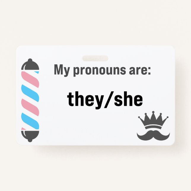 BBS Pronouns They/She Badge (Front)