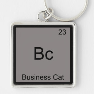 Bc - Business Cat Funny Chemistry Element Symbol Keychain