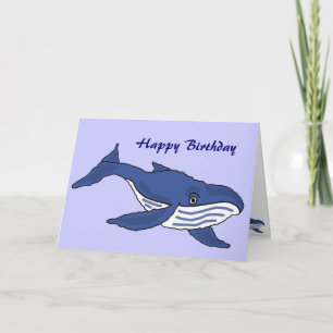 BC- Carte d'anniversaire de la baleine bleue