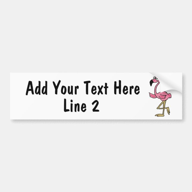 BC- Custom Pink Flamingo Bumper Sticker (Front)