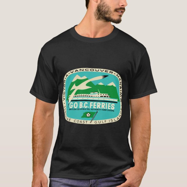 BC Ferries Victoria Vancouver Vintage Travel Decal T-Shirt (Front)