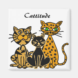 BC- Funny Cats Cattitude Magnet
