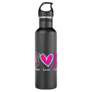 BC Woman Breast Cancer Awareness Costume Pink Peac 710 Ml Water Bottle