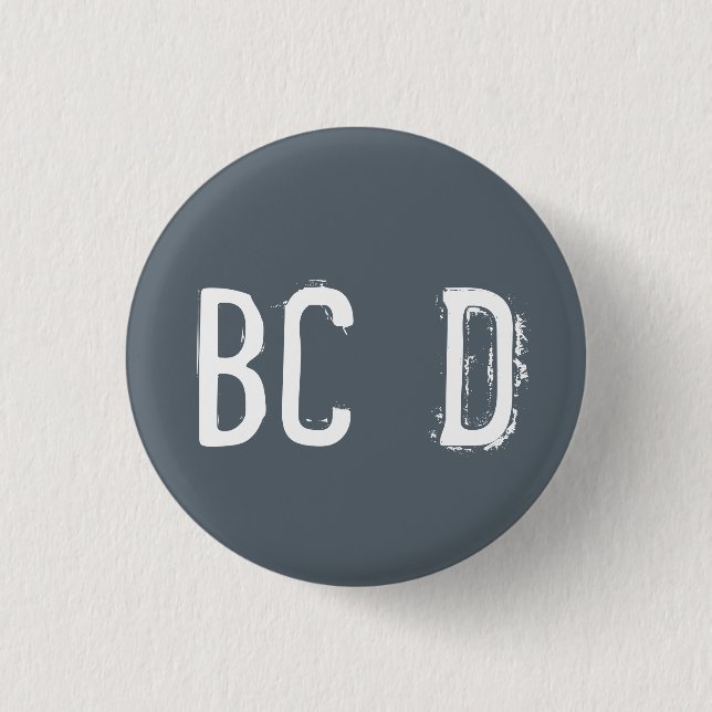 'BCD' Alphabet Collectable (#4) 1 Inch Round Button (Front)