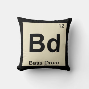 Bd - Bass Drum Music Chemistry Periodic Table Throw Pillow