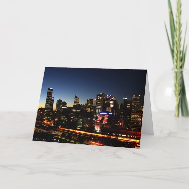 [ BD ] Melbourne cityscape by night Card (Front)