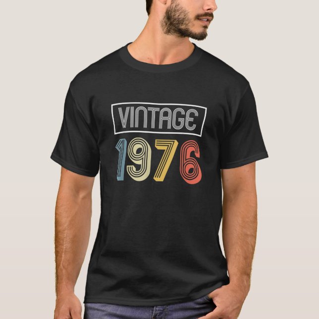 Bday 50 Year Old Made in 1976 1976 Funny Retro T-Shirt (Front)