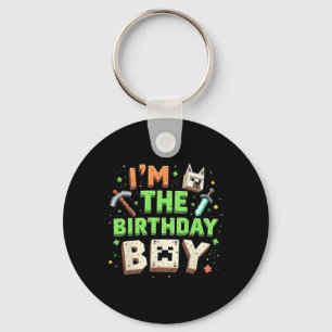 Bday Party I'm The Birthday Boy Video Gamer Pixel  Keychain