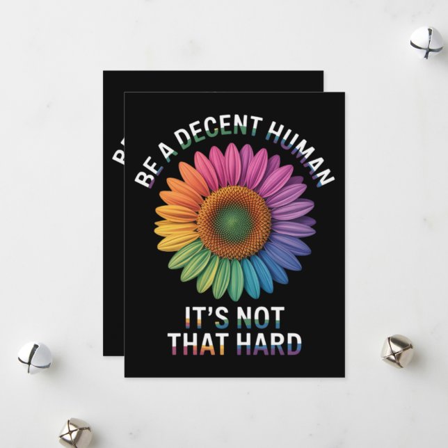  Be A Decent Human It's Not That Hard Holiday Card (Front/Back In Situ)