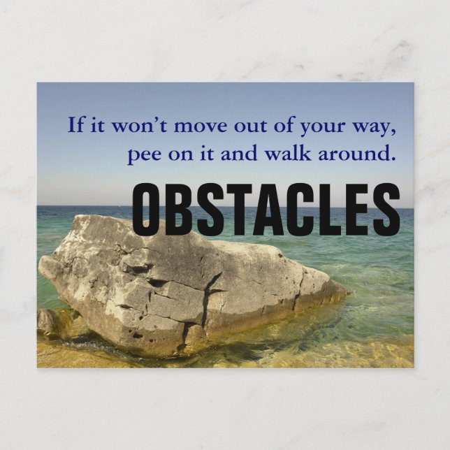 Be a Dog: Don't Let Obstacles Block Your Way Postcard (Front)
