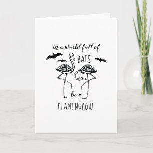 Be A Flaminghoul Skeleton Flamingo Halloween Card