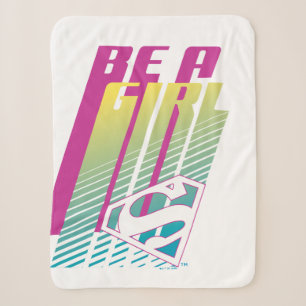 "Be A Girl" Supergirl Graphic Sherpa Blanket