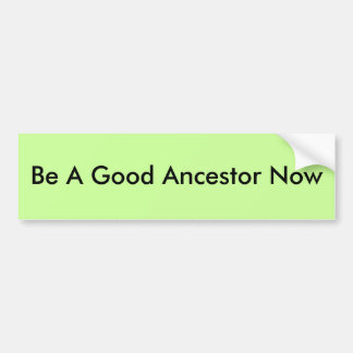 Be A Good Ancestor Now Bumper Sticker