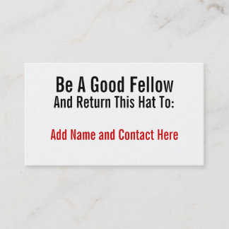 Be A Good Fellow Business Card