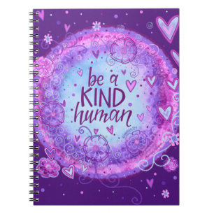 Be a Kind Human Purple Inspirivity Notebook
