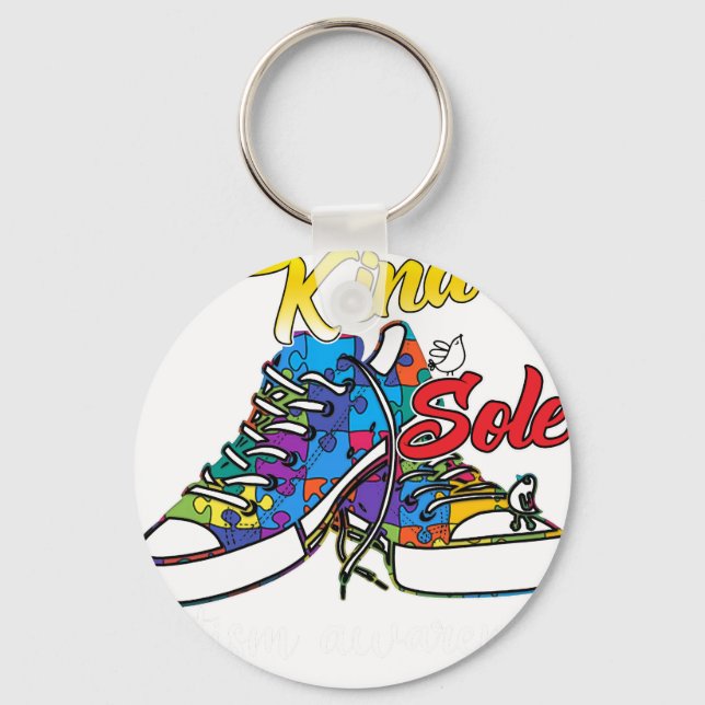 be a kind sole autism awarenes keychain (Front)