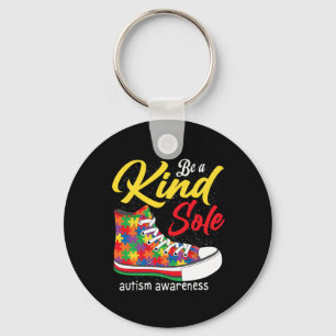 Be A Kind Sole Autism Awareness Month Shoes Puzzle Keychain