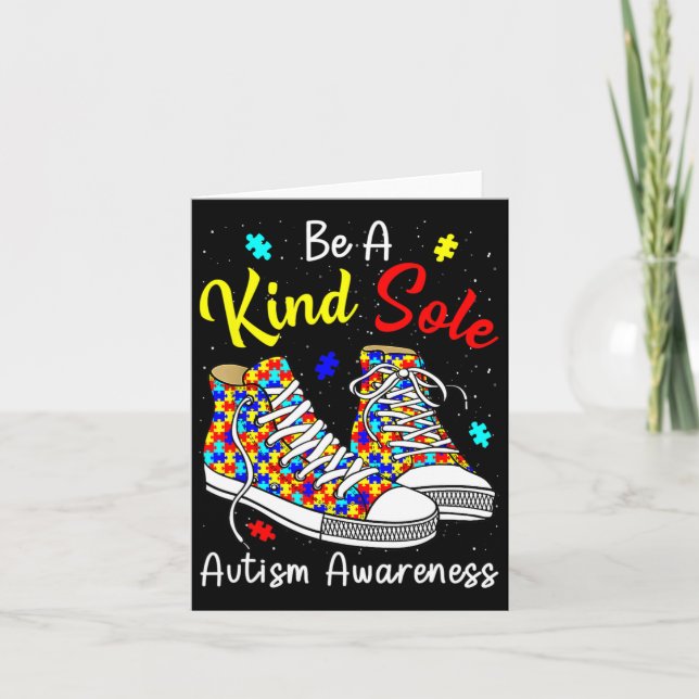 Be A Kind Sole Autism Awareness Rainbow  Card (Front)