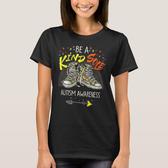 Be A Kind Sole Autism Awareness Rainbow Puzzle T T-Shirt (Front)