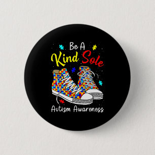 Be A Kind Sole Autism Awareness Rainbow Trendy Puz 2 Inch Round Button