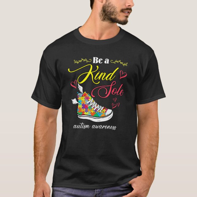 Be A Kind Sole Autism Awareness, Shoes Puzzle Piec T-Shirt (Front)