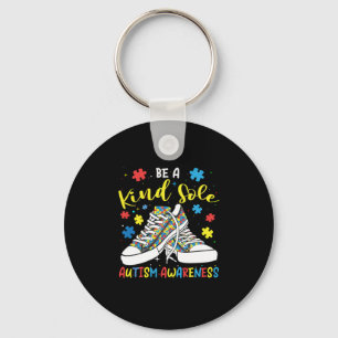 Be A Kind Sole Autism Awareness Trendy Puzzle Shoe Keychain