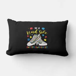 Be A Kind Sole Autism Awareness Trendy Puzzle Shoe Lumbar Pillow