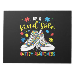 Be A Kind Sole Autism Awareness Trendy Puzzle Shoe Notepad