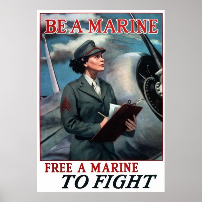 Be A Marine - Free A Marine To Fight Poster (Front)