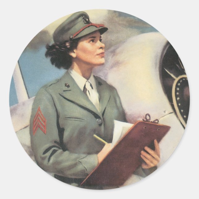 "Be A Marine" Recruiting Poster Image Classic Round Sticker (Front)