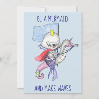 Be A Mermaid And Make Waves // Knight Mermaid Holiday Card