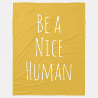 Be a Nice Human Kindness Saying Minimalist Yellow