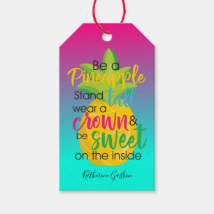 Be a Pineapple beautiful quote thank you Gift Tags