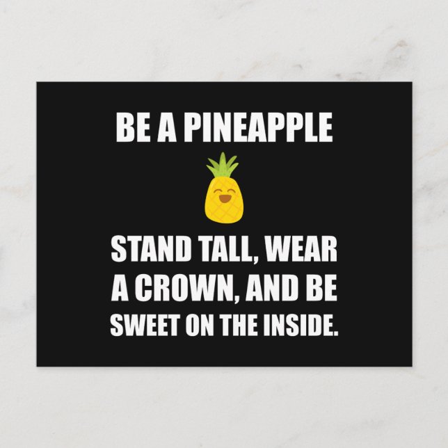 Be A Pineapple Funny Fan Postcard (Front)